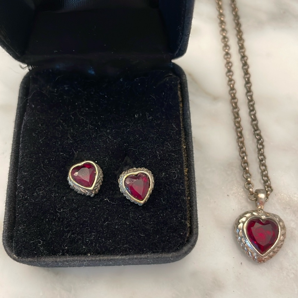 Garnet earring and necklace set